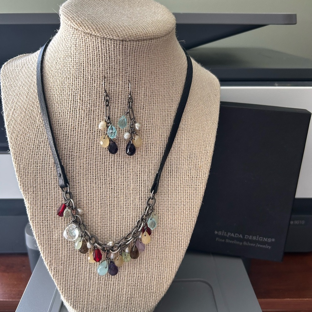 Silpada Elegant Multi-Color Necklace and Earring Set